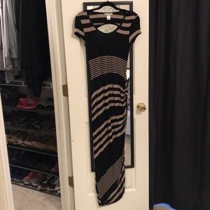 Black and Tan maxi dress